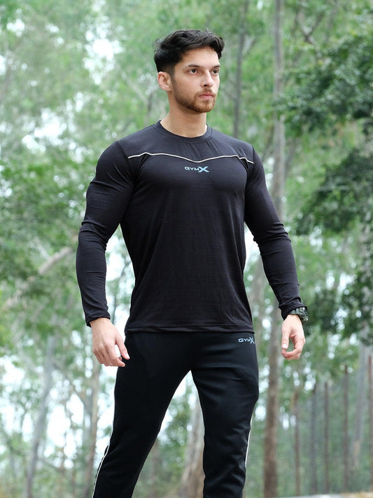 Blade Full Sleeve Tee: Night Black - GymX