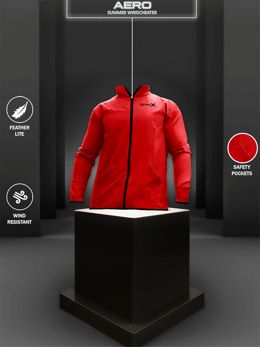 Neon Red Jacket Gymx Windcheater- Sale