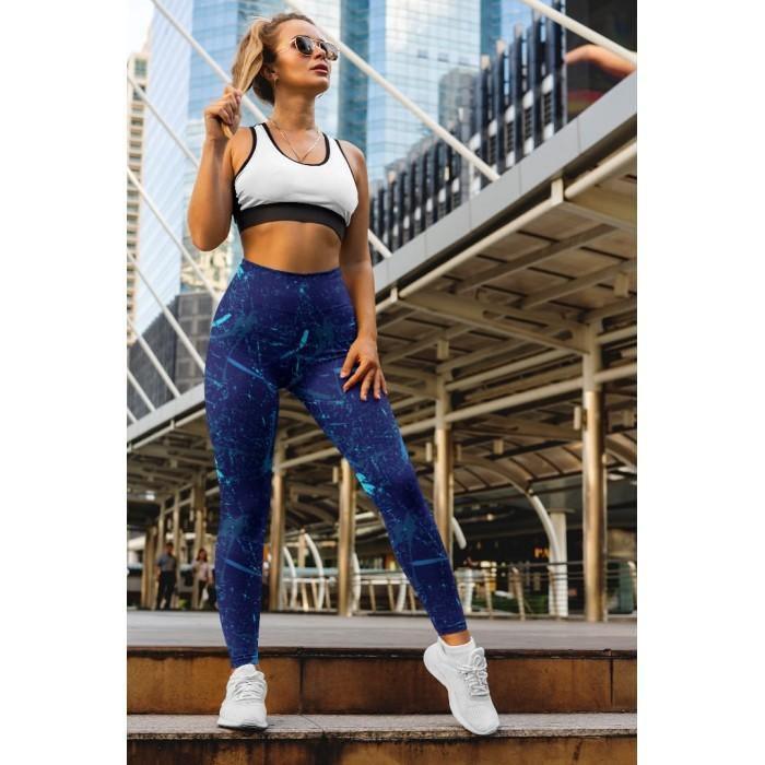 Splash Blue Leggings - Sale - GymX
