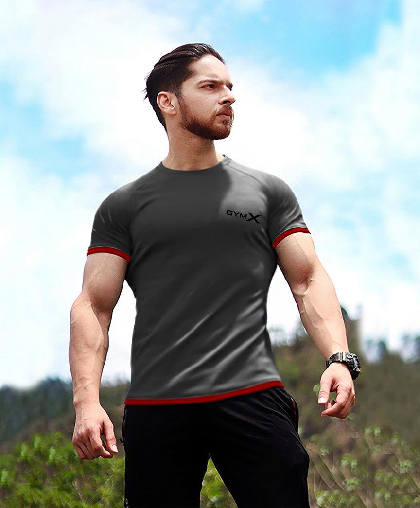 Attitude Iron Grey Muscle Fit Tee-SALE - GymX