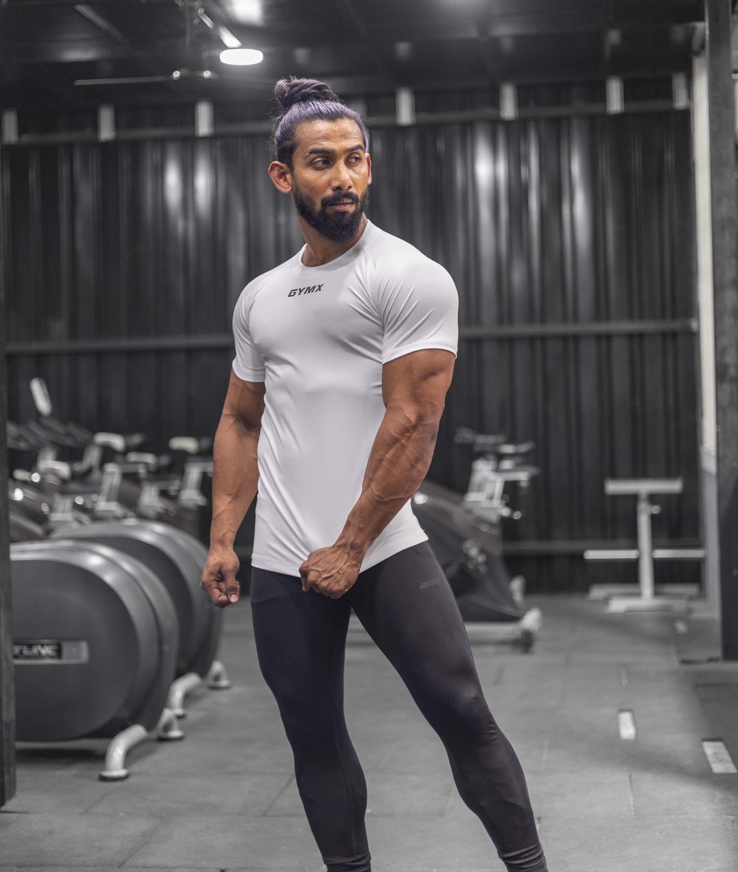 Compression GymX Tee: Frost White